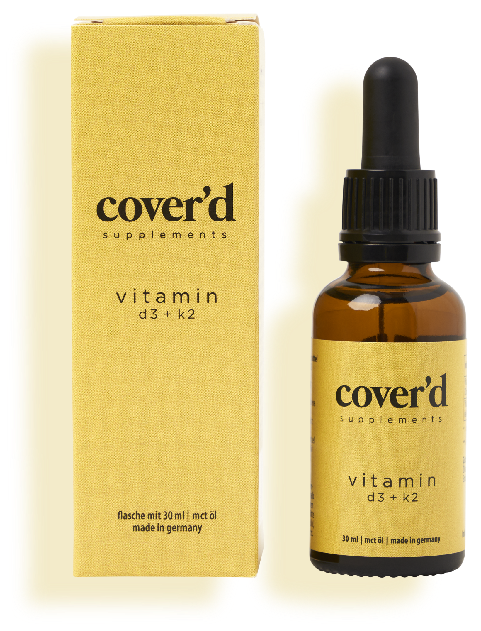 cover'd supplements Vitamin D3+K2 Flasche mit Pipette